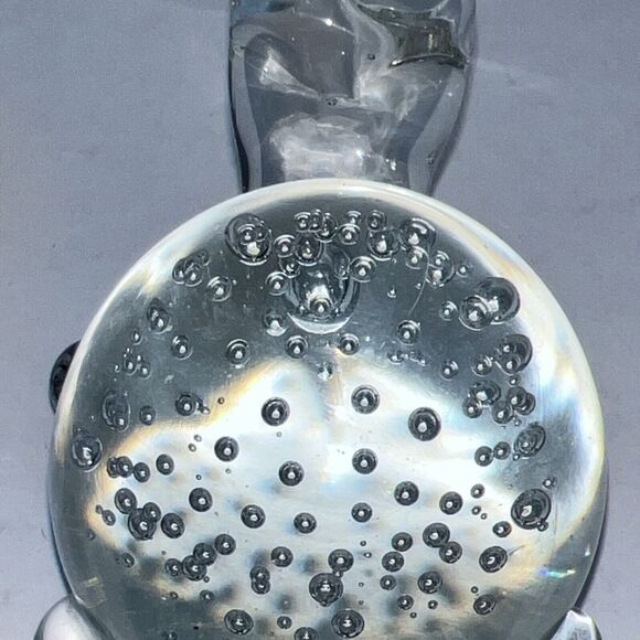 Vintage Murano Glass Turtle Suspended Controlled Bubbles Paperweight Art Glass - Picture 6 of 8